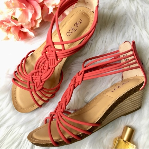 me too Shoes - Me too coral braided strappy Tanya wedge sandal